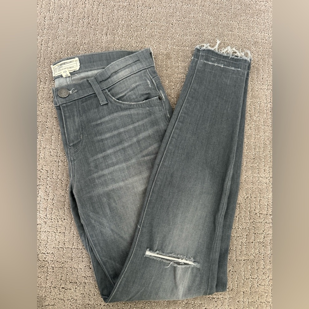 Current Elliot Grey Distressed Ankle Jean